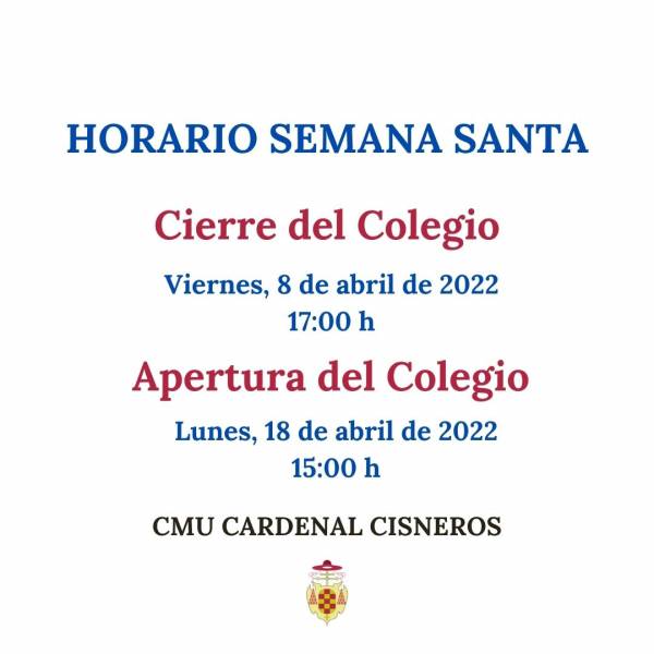 Horario Semana Santa